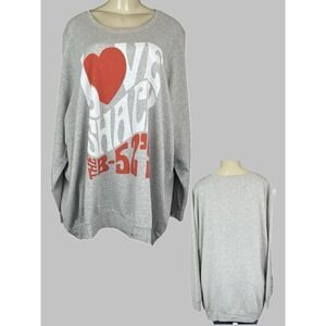 ManHead The B-52s 5X Gray Heather Love Shack Band Graphic Sweatshirt Long Sleeve